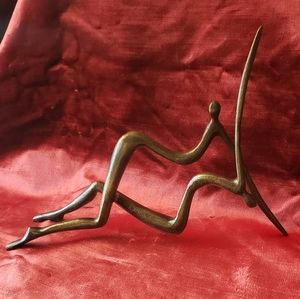 NOVICA Emne Al-Haje "Undulations" Bronze Sculpture Modern Signed, Made in Brazil